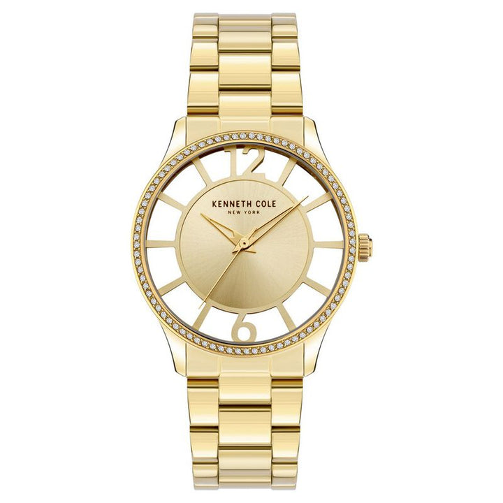 Kenneth Cole Quartz Analog Golden Dial Stainless Steel Strap Watch For Women