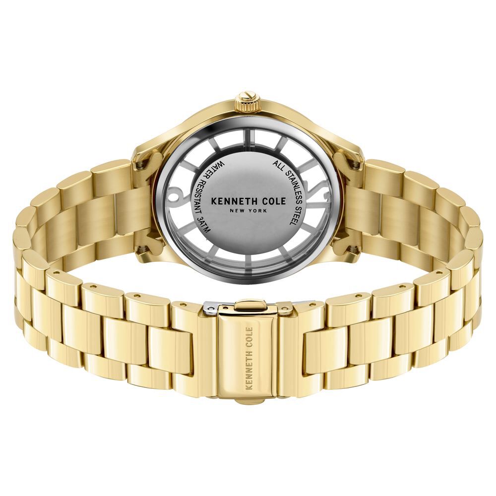 Kenneth Cole Quartz Analog Golden Dial Stainless Steel Strap Watch For Women