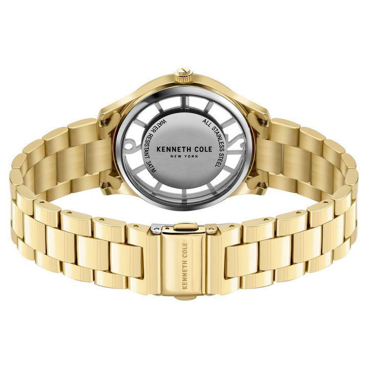 Kenneth Cole Quartz Analog Golden Dial Stainless Steel Strap Watch For Women