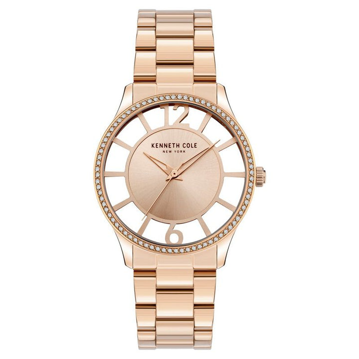 Kenneth Cole Quartz Analog Rose Gold Dial Stainless Steel Strap Watch For Women