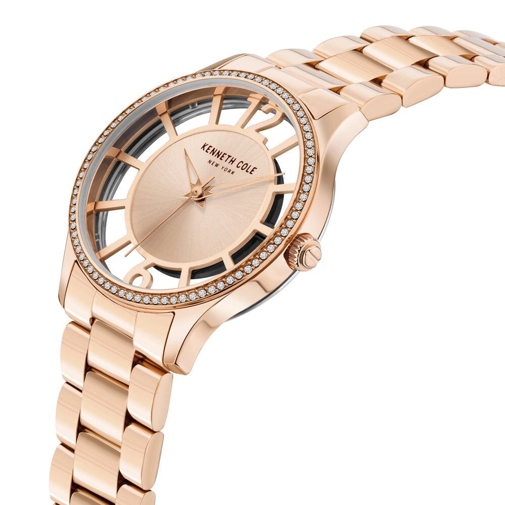 Kenneth Cole Quartz Analog Rose Gold Dial Stainless Steel Strap Watch For Women