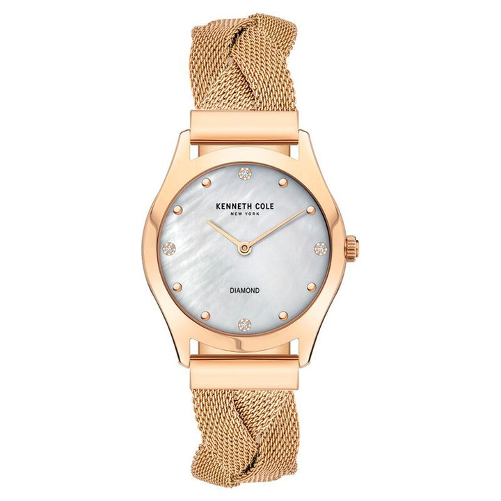 Kenneth Cole Quartz Analog Mother Of Pearl Dial Stainless Steel Strap Watch For Women