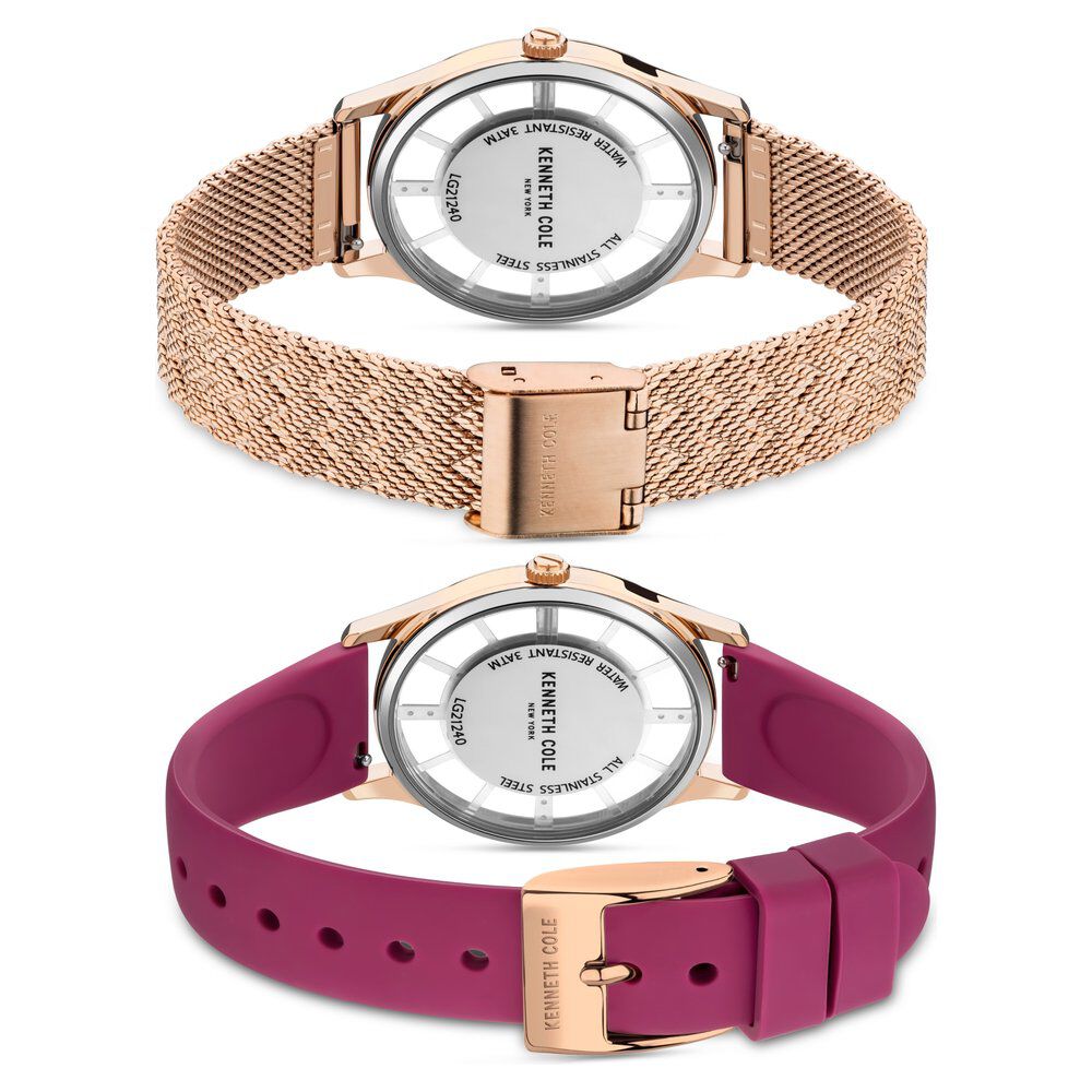 Kenneth Cole Quartz Analog Silver Dial Silicone Strap Watch For Women