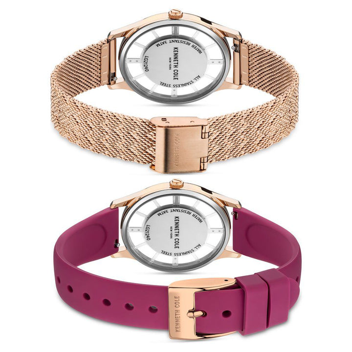 Kenneth Cole Quartz Analog Silver Dial Silicone Strap Watch For Women