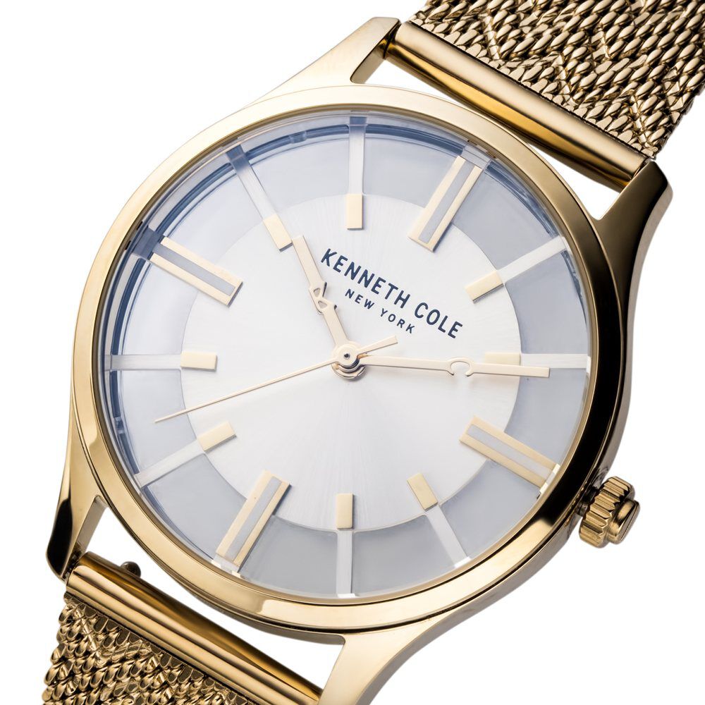Kenneth Cole Quartz Analog Silver Dial Silicone Strap Watch For Women