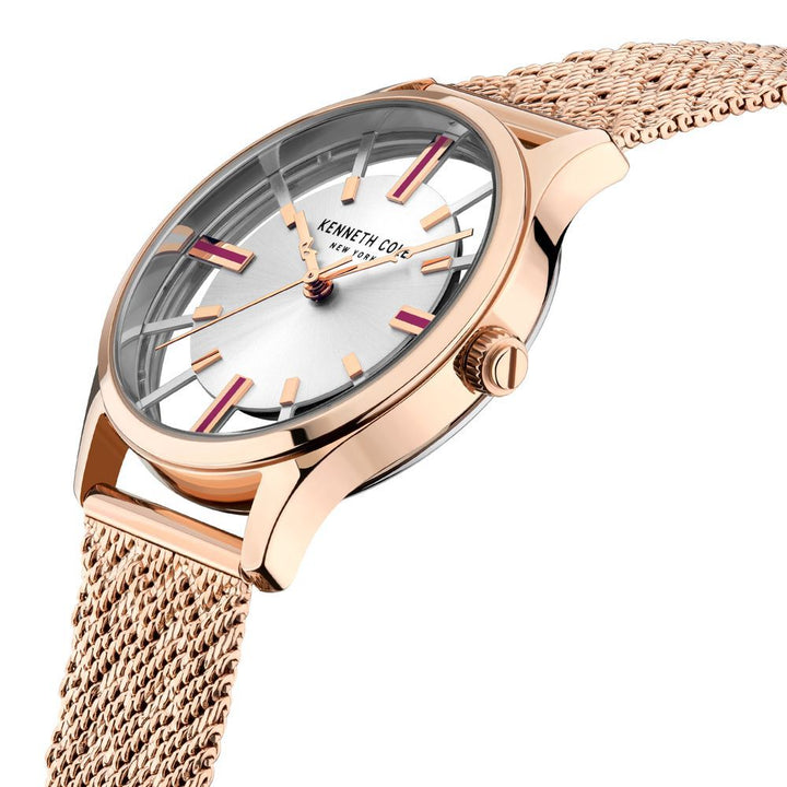 Kenneth Cole Quartz Analog Silver Dial Silicone Strap Watch for Women NEKCWLG2124002LD