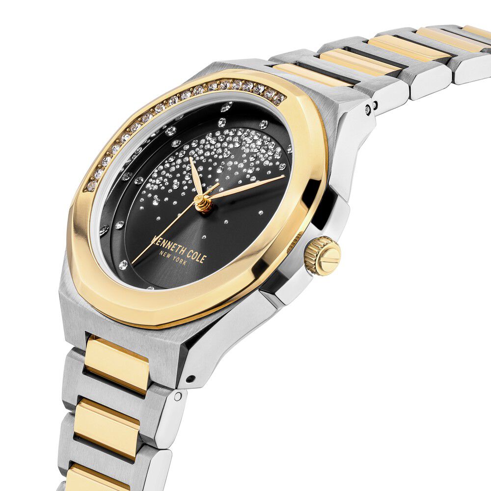 Kenneth Cole Quartz Analog Black Dial Stainless Steel Strap Watch For Women