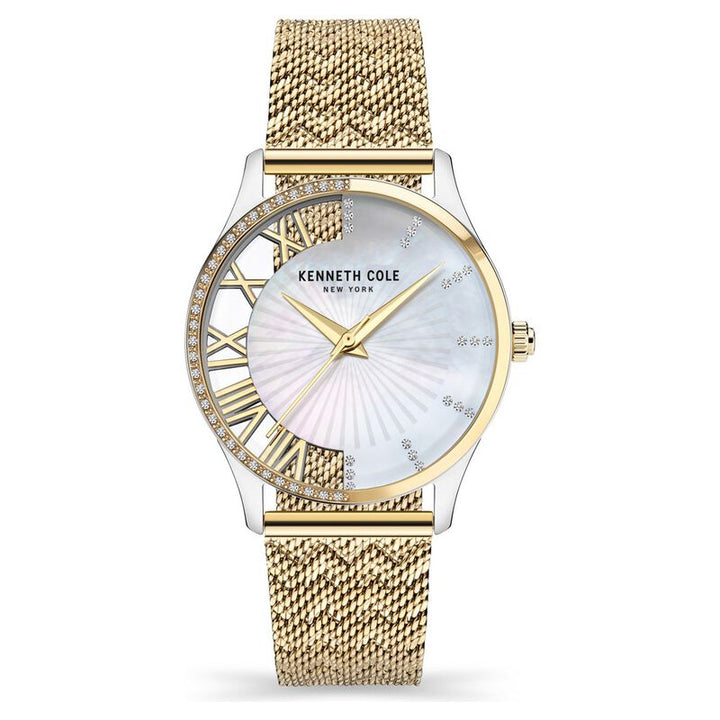 Kenneth Cole Quartz Analog Mother Of Pearl Dial Stainless Steel Strap Watch For Women