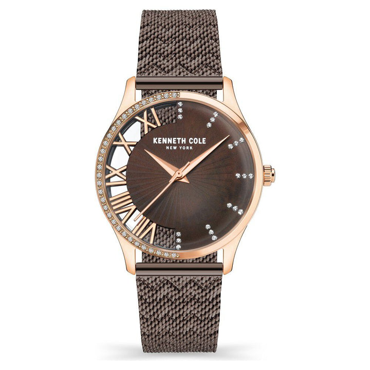 Kenneth Cole Quartz Analog Brown Dial Stainless Steel Strap Watch for Women NEKCWLG2126104LD