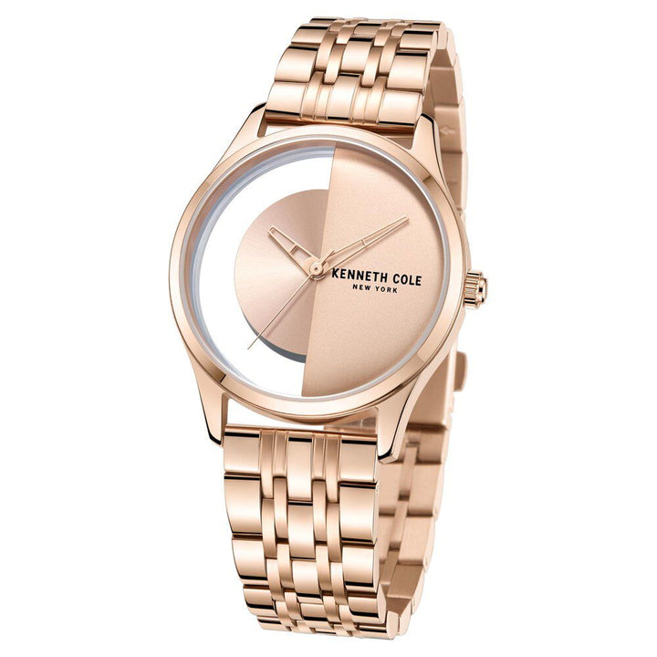 Kenneth Cole Quartz Analog Rose Gold Dial Stainless Steel Strap Watch For Women