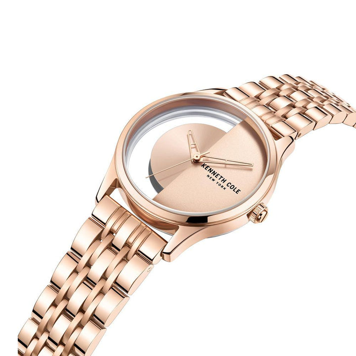 Kenneth Cole Quartz Analog Rose Gold Dial Stainless Steel Strap Watch For Women