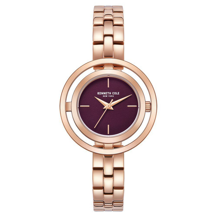 Kenneth Cole Quartz Analog Purple Dial Stainless Steel Strap Watch for Women KCWLG2237102LD