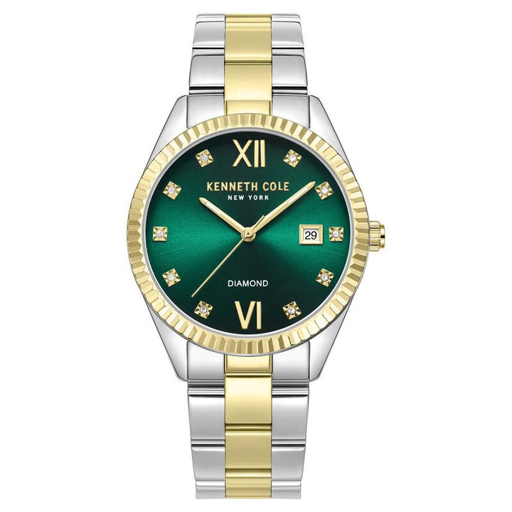 Kenneth Cole Quartz Analog Green Dial Stainless Steel Strap Watch For Women