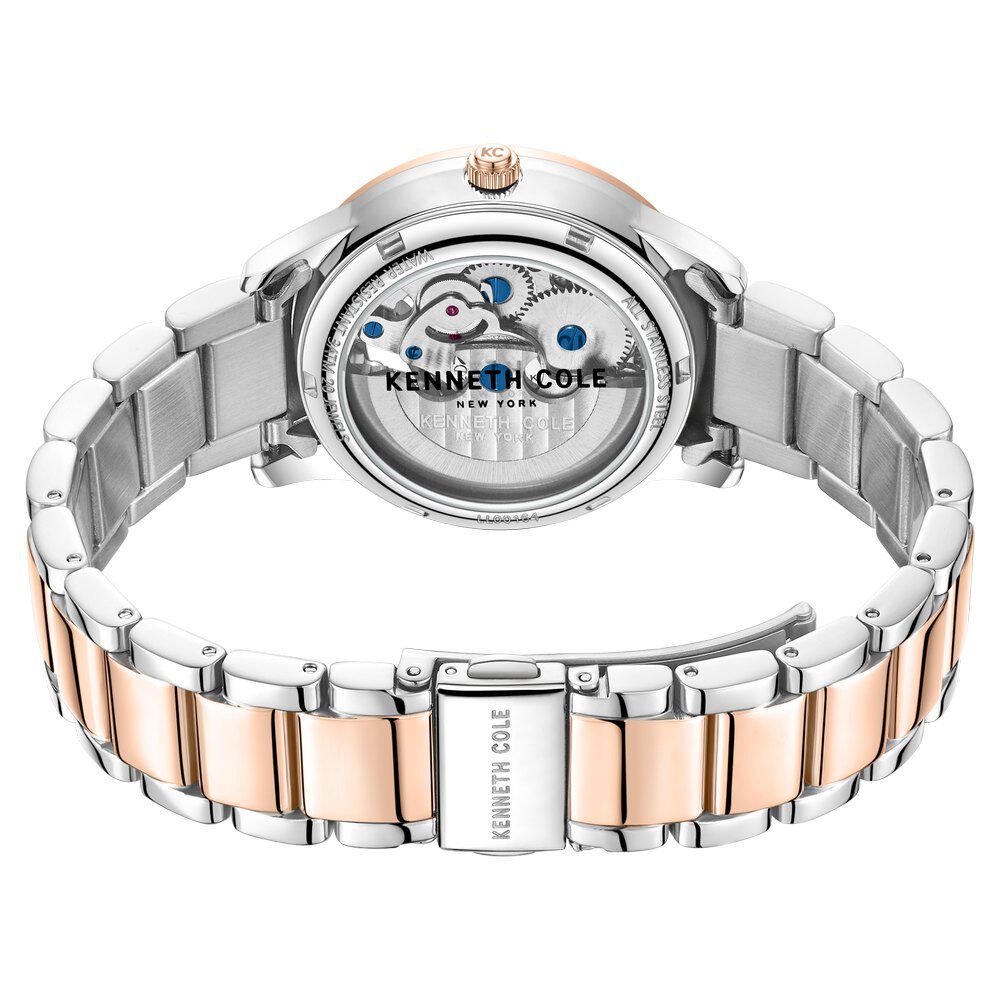 Kenneth Cole Automatic Rose Gold Dial Stainless Steel Strap Watch for Women