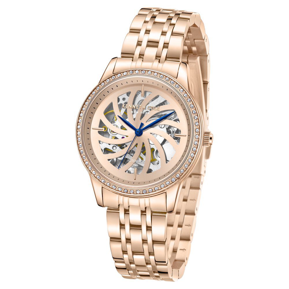 Kenneth Cole Automatic Analog Rose Gold dial Metal Strap Watch for Women KCWLL0016602LD