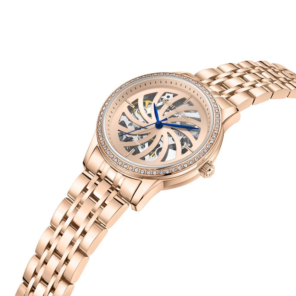 Kenneth Cole Automatic Analog Rose Gold Dial Metal Strap Watch For Women