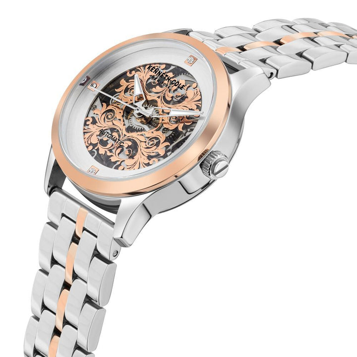 Kenneth Cole Automatic Silver Dial Stainless Steel Strap Watch For Women