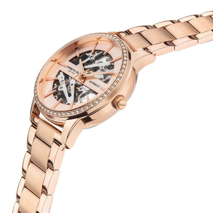 Kenneth Cole Automatic Black Dial Stainless Steel Strap Watch For Women