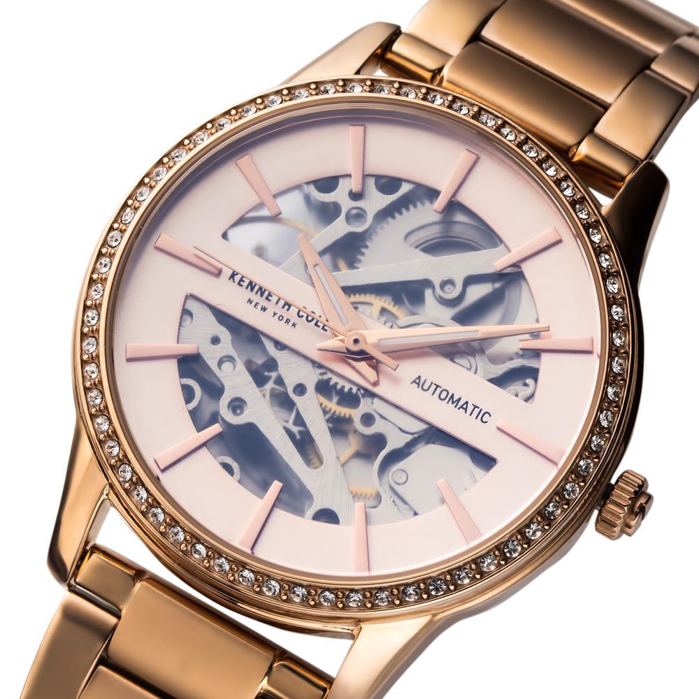 Kenneth Cole Automatic Black Dial Stainless Steel Strap Watch For Women