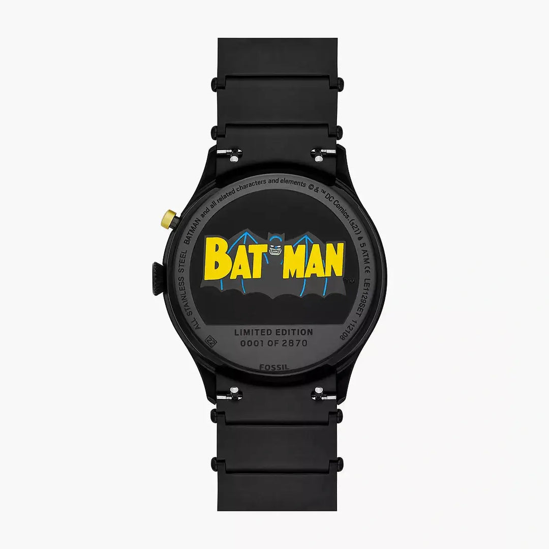 Fossil Limited Edition Batman Heritage Led Black Stainless Steel Watch Set