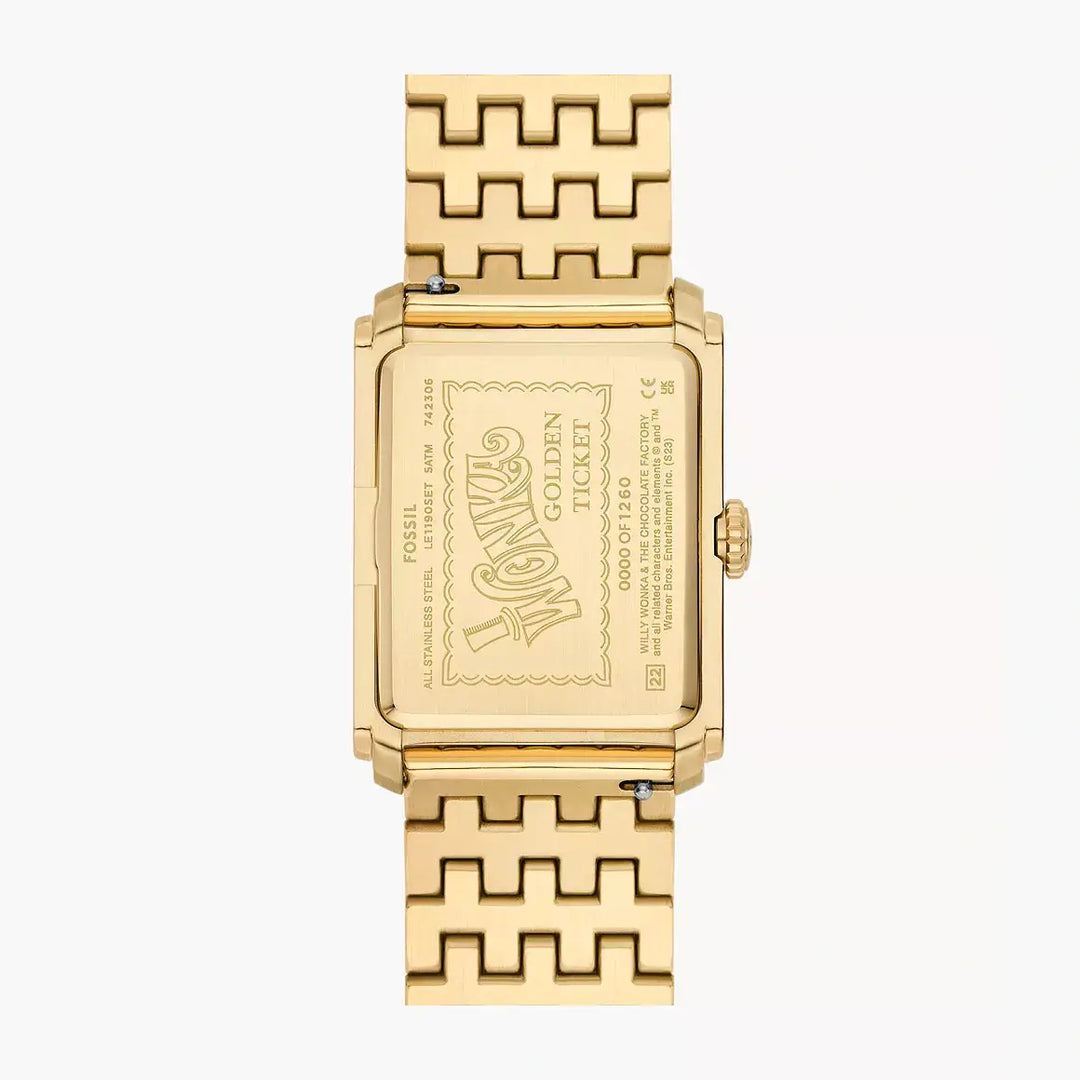 Fossil Willy Wonka™ X Fossil Limited Edition Three-Hand Gold-Tone Stainless Steel Watch