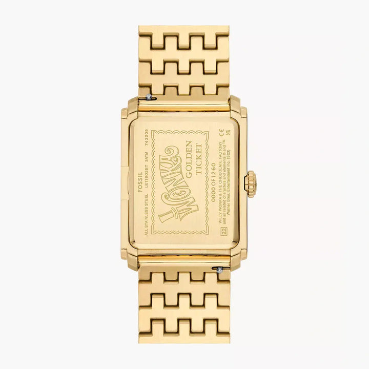 Fossil Willy Wonka™ X Fossil Limited Edition Three-Hand Gold-Tone Stainless Steel Watch