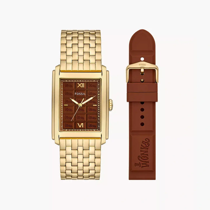 Fossil Willy Wonka™ X Fossil Limited Edition Three-Hand Gold-Tone Stainless Steel Watch