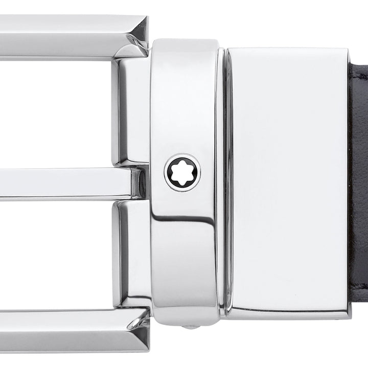 Montblanc Horseshoe buckle black/brown 30 mm reversible leather belt MB111080
