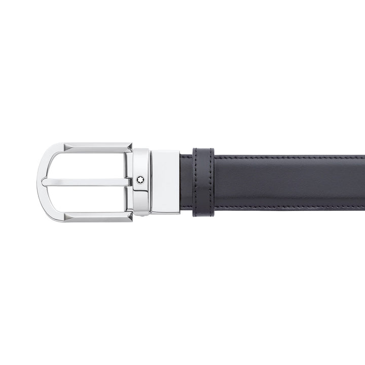 Montblanc Horseshoe buckle black/brown 30 mm reversible leather belt MB111080