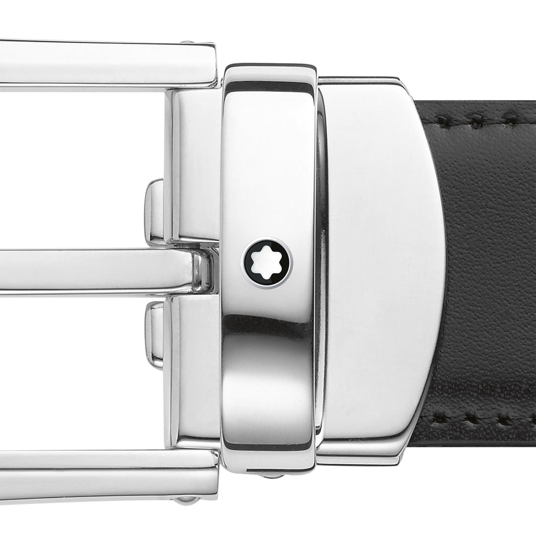 Montblanc Horseshoe buckle black/brown 30 mm reversible leather belt MB114412