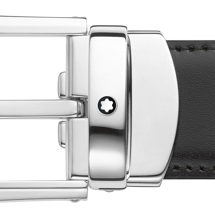 Montblanc Horseshoe buckle black/brown 30 mm reversible leather belt MB114412