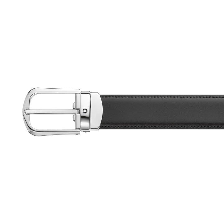 Montblanc Horseshoe buckle black/brown 30 mm reversible leather belt MB114412
