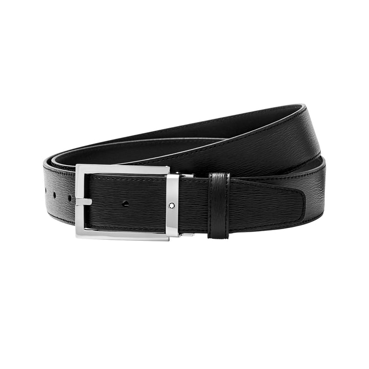 Montblanc Black 35 mm leather belt MB114435