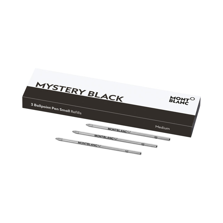 Montblanc 3 Ballpoint Small Refills, Mystery Black - Medium MB128222