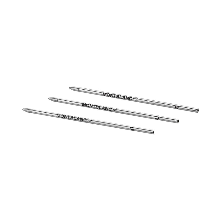 Montblanc 3 Ballpoint Small Refills, Mystery Black - Medium MB128222