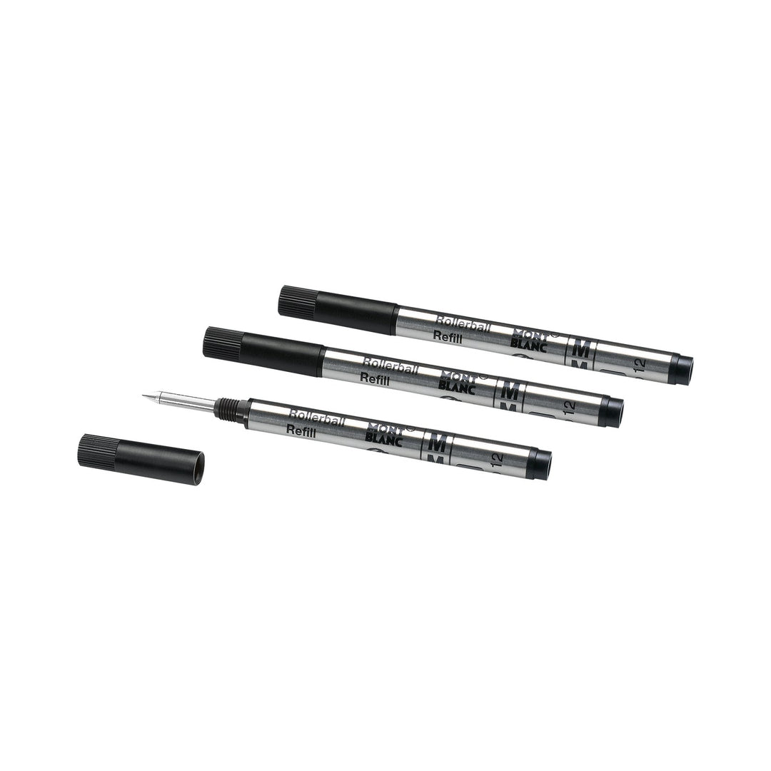 Montblanc 3 Rollerball Small Refills, Mystery Black - Medium MB128240