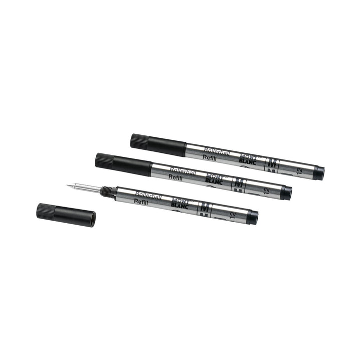 Montblanc 3 Rollerball Small Refills, Mystery Black - Medium MB128240
