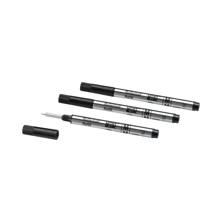 Montblanc 3 Rollerball Small Refills, Mystery Black - Medium MB128240