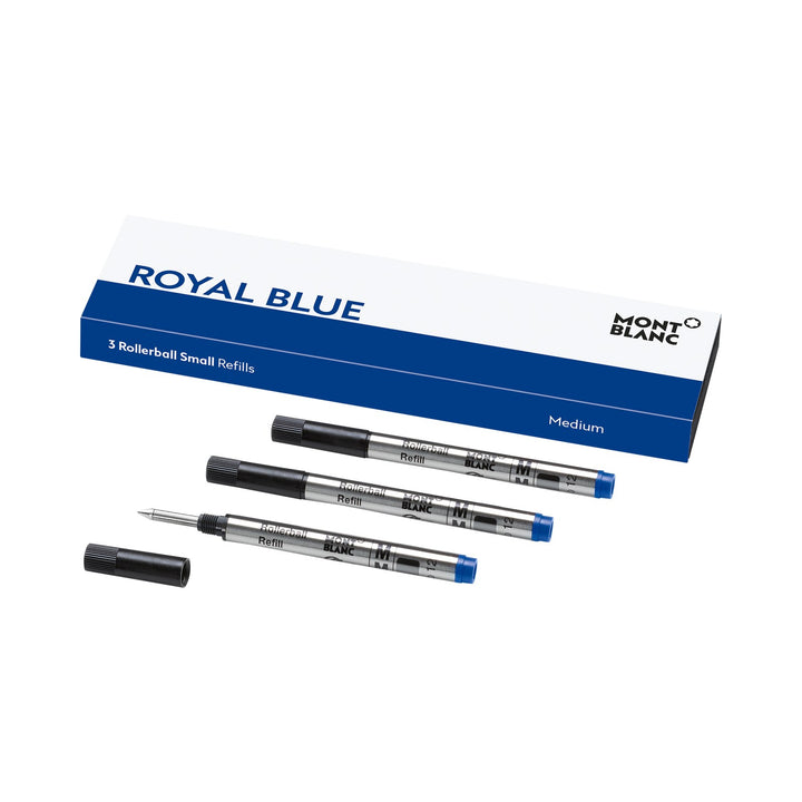 Montblanc 3 Rollerball Small Refills, Royal Blue - Medium MB128241