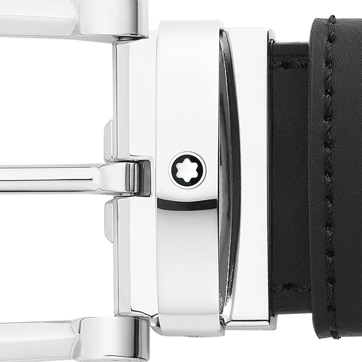 Montblanc Horseshoe buckle black/brown 35 mm reversible leather belt MB128783