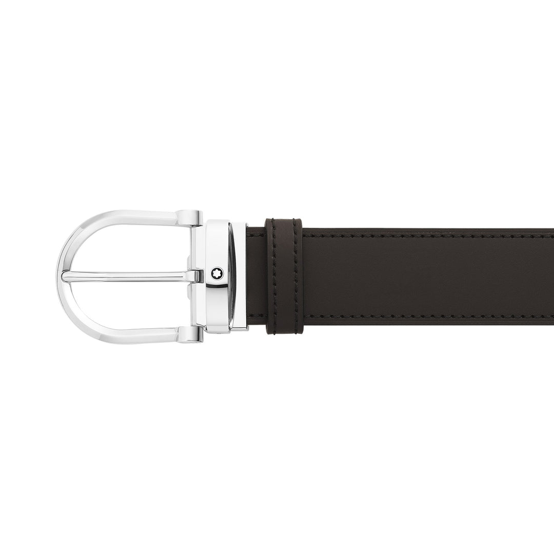 Montblanc Horseshoe buckle black/brown 35 mm reversible leather belt MB128783