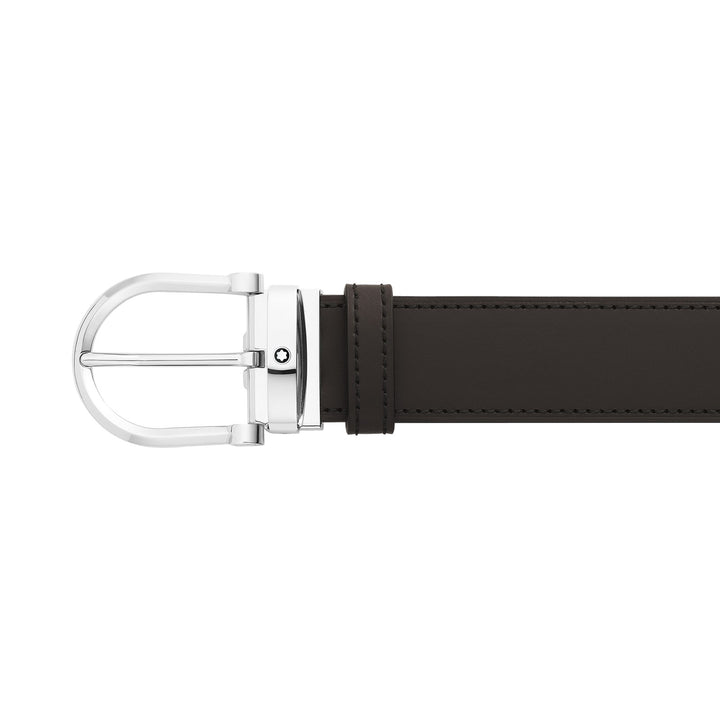 Montblanc Horseshoe buckle black/brown 35 mm reversible leather belt MB128783
