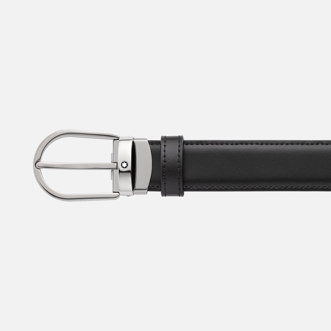 Montblanc Horseshoe Buckle Black/Brown 30 mm Reversible Leather Belt MB128803