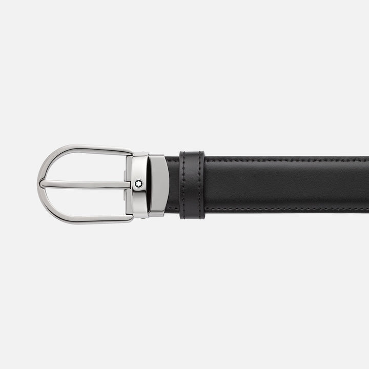 Montblanc Horseshoe Buckle Black/Brown 30 mm Reversible Leather Belt MB128803
