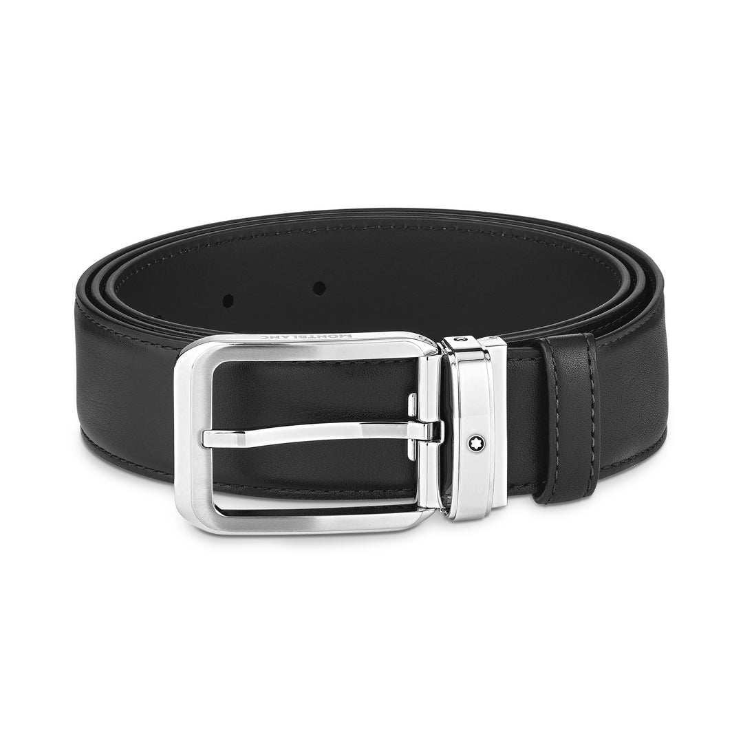 Montblanc Black 35 mm leather belt MB129455