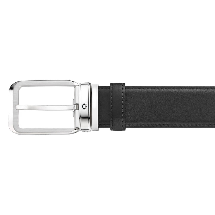 Montblanc Black 35 mm leather belt MB129455