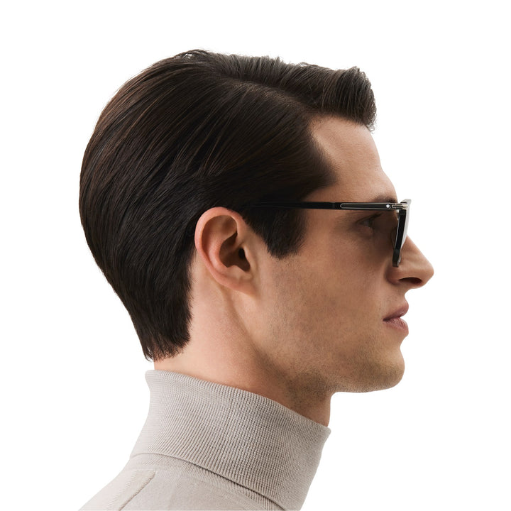 Montblanc Rectangular Sunglasses with Black-Colored Acetate Frame MB129804