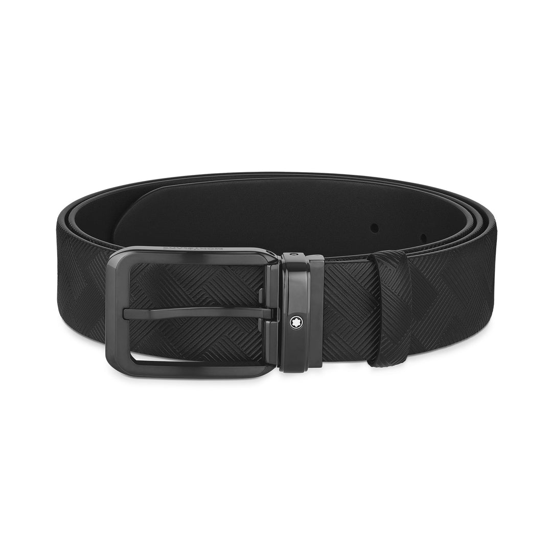 Montblanc Black 35 mm reversible leather belt MB130587