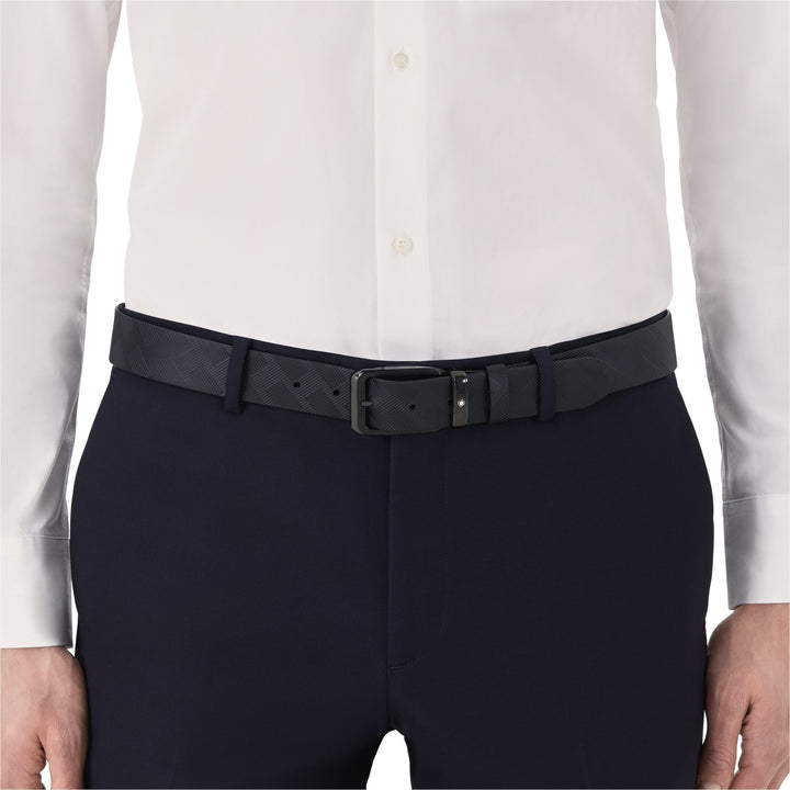 Montblanc Black 35 mm reversible leather belt MB130587