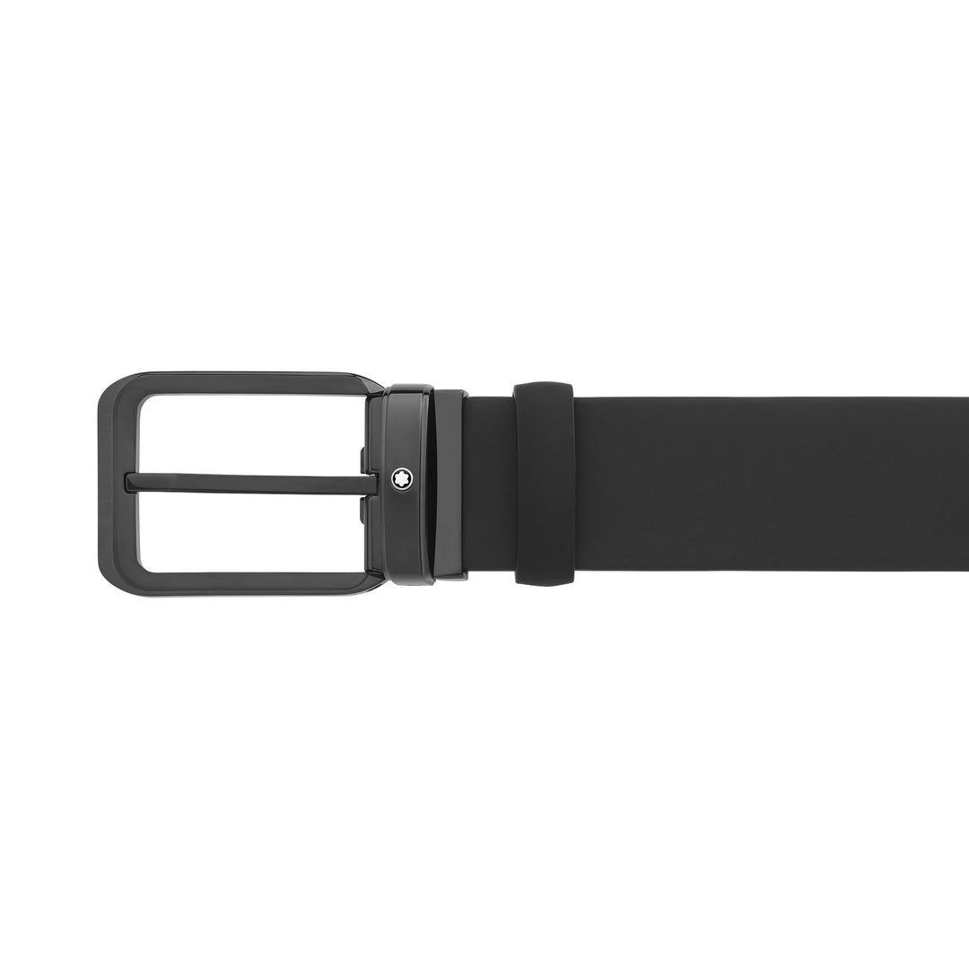 Montblanc Black 35 mm reversible leather belt MB130587